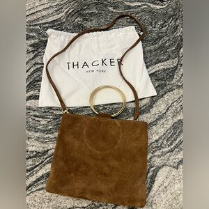 Thacker brown leather clutch/crossbody